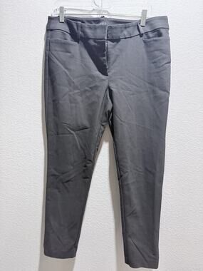 Ann Taylor Loft Trousers Slacks work Pants Dark Gray, Curvy Skinny Ankle 10